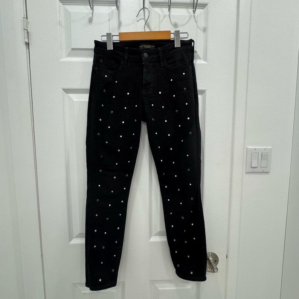 Guess Black Studded Skinny Jeans